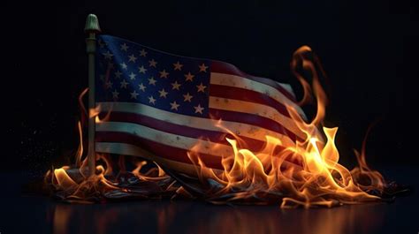 Premium AI Image | usa flag with fire