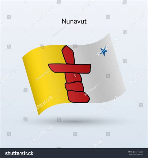 Territory Of Nunavut Flag Waving Form On Gray Background. Vector ...