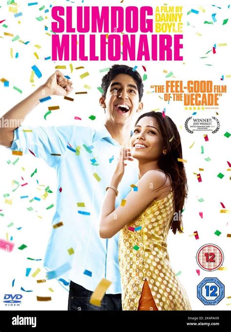 DEV PATEL, FREIDA PINTO POSTER, SLUMDOG MILLIONAIRE, 2008 Stock Photo ...