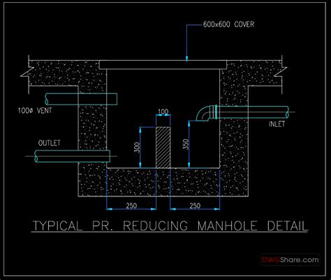 73.Typical PR Reducing Manhole Detail CAD Drawing DWG