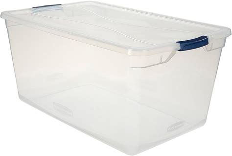 Rubbermaid Cleverstore Clear 95 QT Pack of 4 Stackable Large Storage Containers with Durable ...