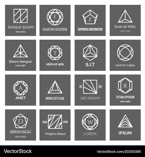 Geometric shapes logo Royalty Free Vector Image