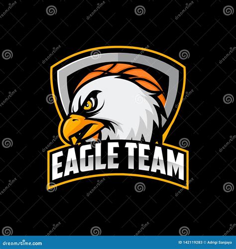 Eagle Logo Basketball Team Vector Isolated In Black Background Stock Vector - Illustration of ...