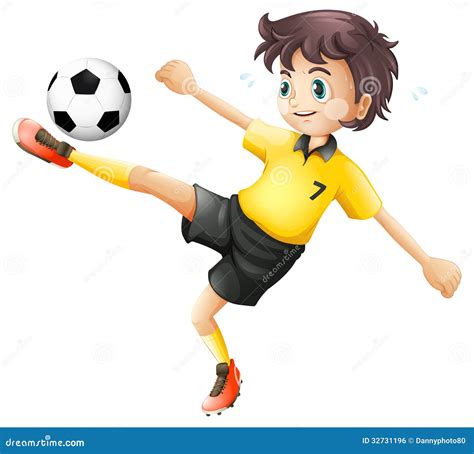 A Boy Kicking The Soccer Ball Royalty Free Stock Image - Image: 32731196