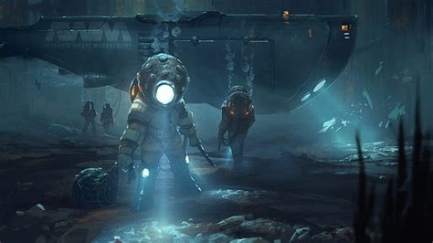 HD wallpaper: Sci Fi, Steampunk, Diver, Submarine, Underwater | Wallpaper Flare