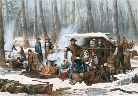 American Forest Scene: Maple Sugaring jigsaw puzzle in Piece of Art puzzles on TheJigsawPuzzles.com