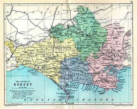 Dorsetshire 1895 Antique English County Map of Dorset - Etsy