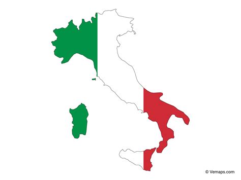 Flag Map of Italy | Free Vector Maps