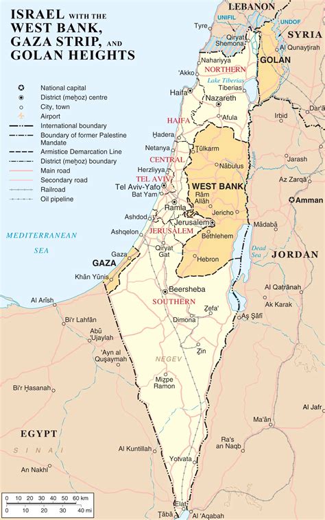 Israel West Bank Gaza Strip And Golan Heights • Mapsof.net