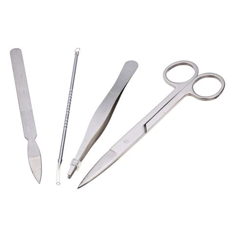 4Pcs/Set Biological Dissecting Dissection Experiment Anatomy Scalpel Tools Kit Scalpel Blade ...