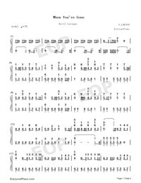 When You're Gone- Free Piano Sheet Music & Piano Chords