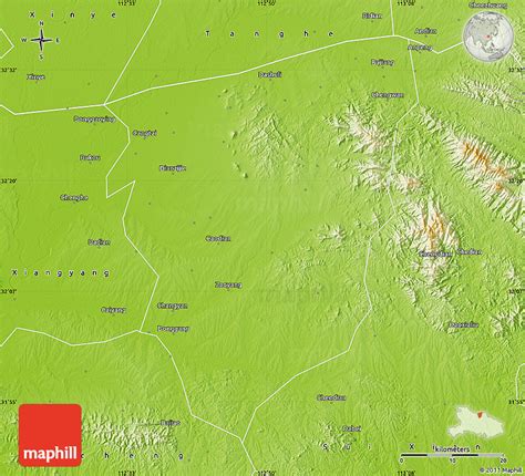 Physical Map of Zaoyang