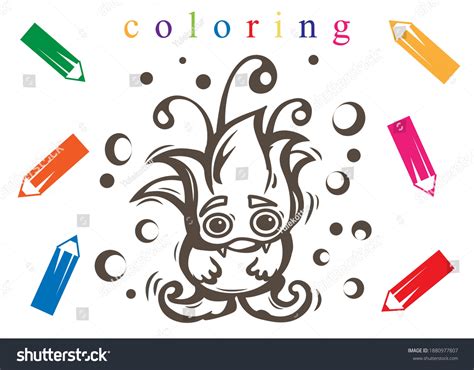 Baby Coloring Page Cute Monster Coloring Stock Vector (Royalty Free ...