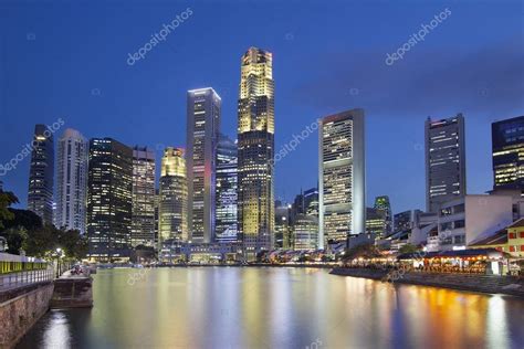 Singapore Skyline by Boat Quay Stock Photo by ©jpldesigns 23369828