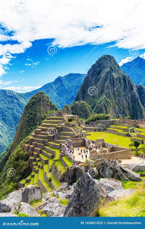 View of the Ancient City of Machu Picchu, Peru. Vertical Stock Image - Image of south, peru ...