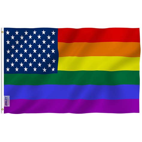 Fly Breeze Rainbow USA Flag 3x5 Foot - Anley Flags