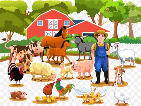 Farm Livestock Agriculture Illustration, PNG, 4810x3645px, Farm, Agriculture, Art, Barn, Cartoon ...