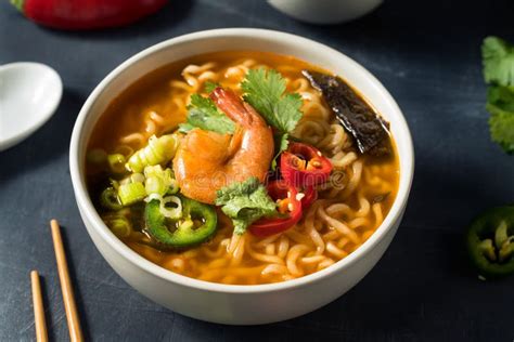 Instant Spicy Seafood Ramen Stock Image - Image of soup, culture: 240552791