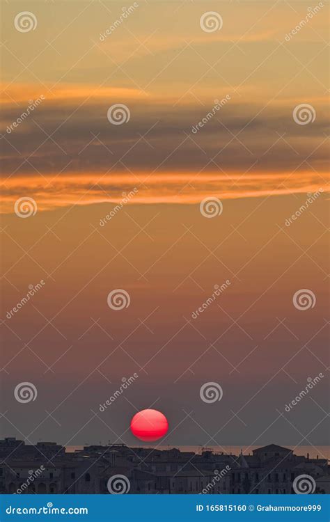 Tropea sunset stock photo. Image of italy, mood, evening - 165815160