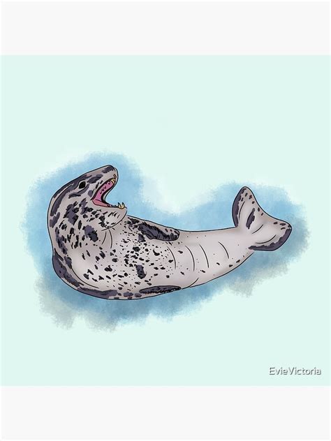 "Leopard Seal Cartoon" Poster for Sale by EvieVictoria | Redbubble