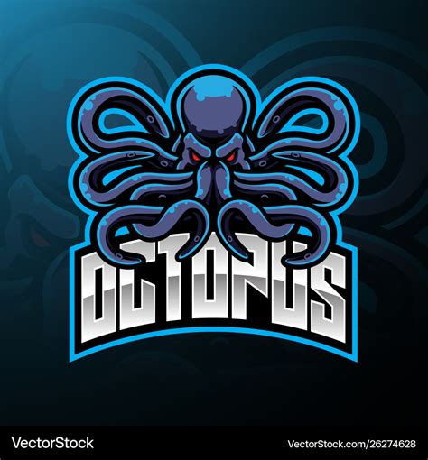 Octopus sport mascot logo design Royalty Free Vector Image