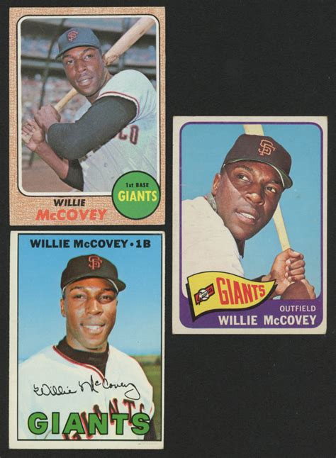 Lot of (3) Willie McCovey Baseball Cards with 1968 Topps #290, 1965 Topps #176, & 1967 Topps ...