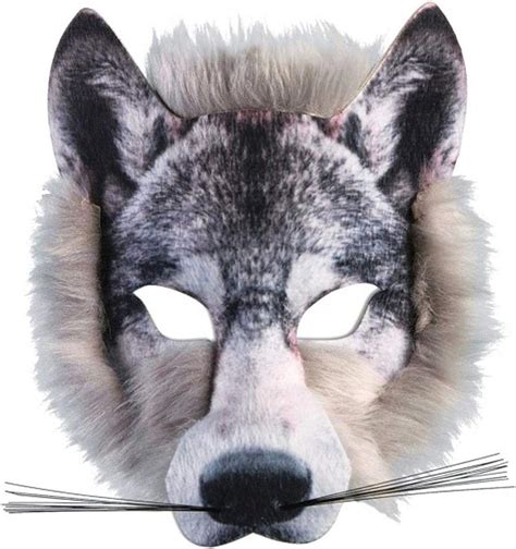 Forum Novelties X78180 Wolf Realistic Fur Face Mask, Unisex-Adult, Grey, One Size: Amazon.co.uk ...