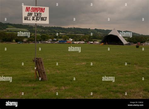 Glastonbury Festival Pyramid Stage preparations Stock Photo - Alamy