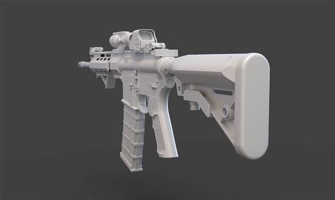 Low Poly Rifle With Parts - 3D Model by samsimsom