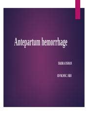 Antepartum Hemorrhage: Causes, Symptoms, and Management | Course Hero