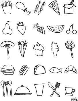 Fast Food Clipart Black And White ~ easy drawing cool