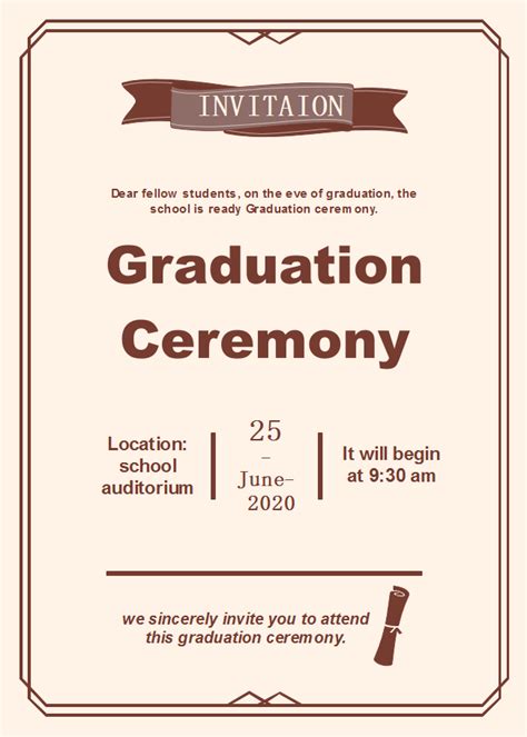 Free Graduation Ceremony Invitation Templates