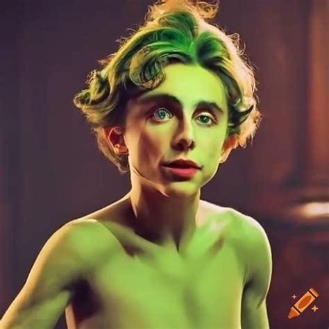 Timothee chalamet in a funny grinch costume on Craiyon