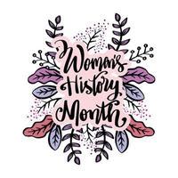 Women History Month hand lettering with floral frame. 5730313 Vector ...