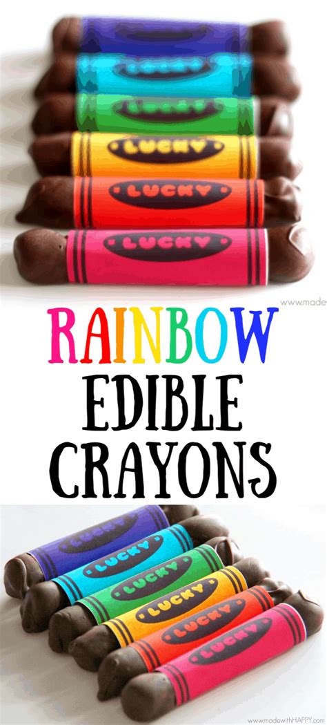 Rainbow DIY Edible Crayons Recipe - Made with HAPPY