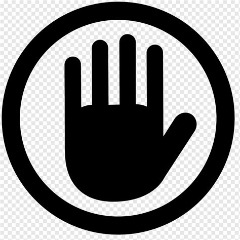 Computer Icons Web browser, sign stop, hand, black And White, symbol ...