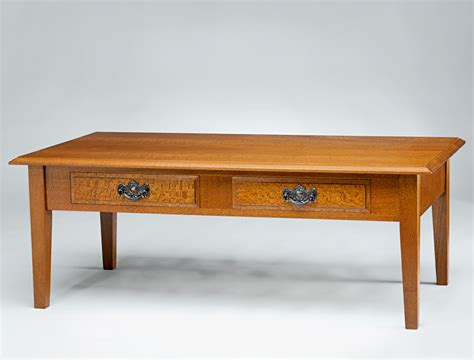 Silky Oak Coffee Table - 2 Dwr - Lacewood Furniture