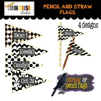 Halloween Party Pencil & Straw Toppers ** With Free Reward Toppers