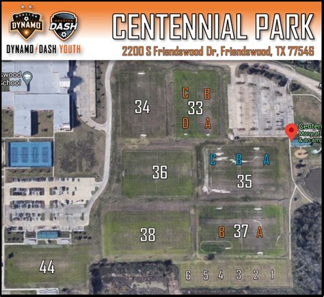 Centennial Park Field Map - HTX Soccer