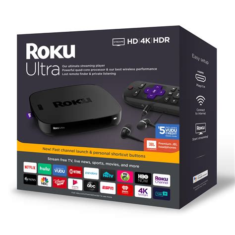 Roku Ultra Streaming Media Player 4K/HD/HDR with Premium JBL Headphones 2019 - Walmart.com ...