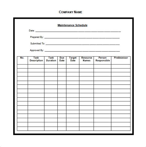 Vehicle Maintenance Schedule Template - 13+ Free Word, Excel, PDF Format Download | Free ...