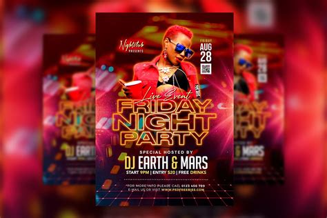 Glitter Friday Night Music Party Flyer Template Free Download ...