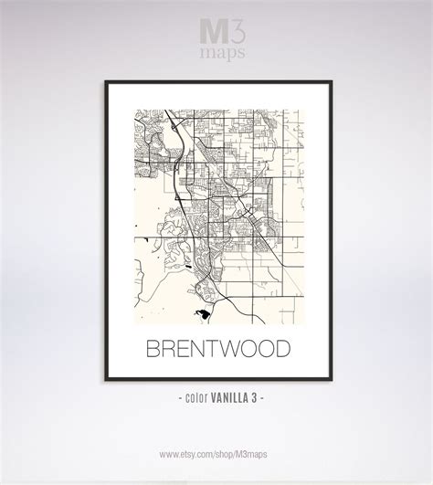 Brentwood California Brentwood CA Map Brentwood Map - Etsy