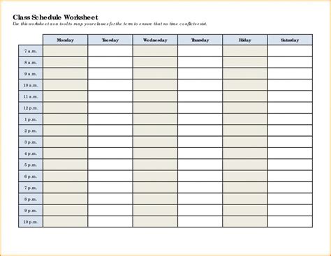 Class Schedule Template | Class schedule template, Class schedule ...