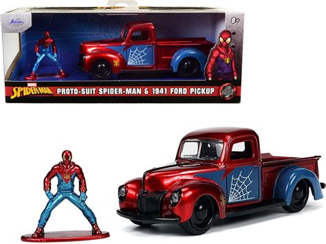 1941 Ford Pickup Truck and Proto-Suit Spider-Man Figurine, Spiderman - Jada Toys 33075 - 1/32 ...