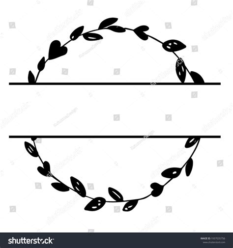 Split Wedding Monogram Frame Hand Drawn Stock Vector (Royalty Free ...