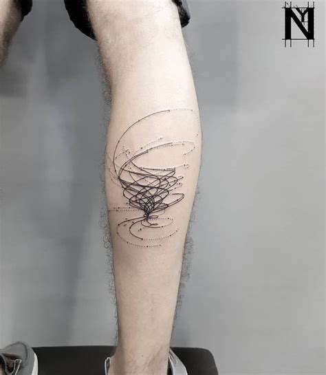 Abstract storm tattoo on the right calf 417920040419470526 | Storm tattoo, Geometric tattoo ...