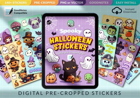 Spooky Halloween Aesthetic 140 DIGITAL STICKERS Goodnotes - Etsy