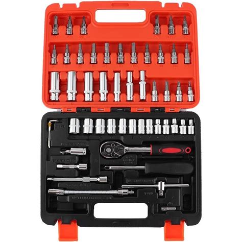 53pcs Tool Set Vehicle Multifunctional Wrenches Chrome Vanadium Steel Auto Car Repair Tool Box ...