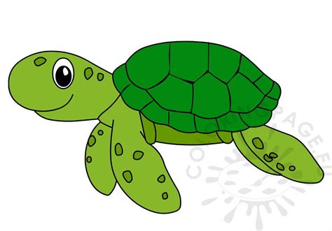 Printable Happy sea turtle cartoon – Coloring Page